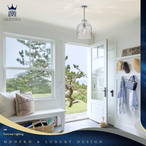 Chrome Hammered Glass Pendant Light