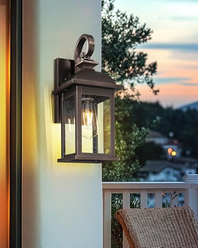 2 Pack Outdoor Wall Sconce Lights Oil Rubbed Bronze (2 Count)