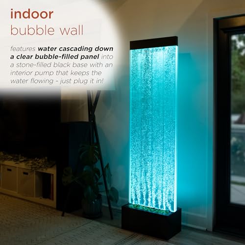 72" Tall Indoor Floor Bubble Wall Fountain with Remote and Color