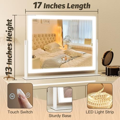 Vanity Mirror with Lights 13'' x 17'' Makeup Mirror with Lights