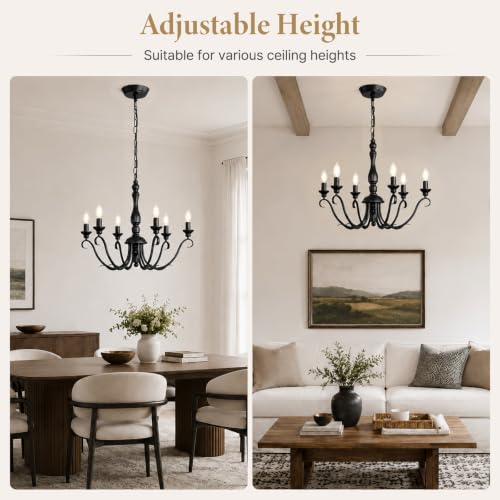 Farmhouse Vintage Antique Black Chandelier (Classic Black)