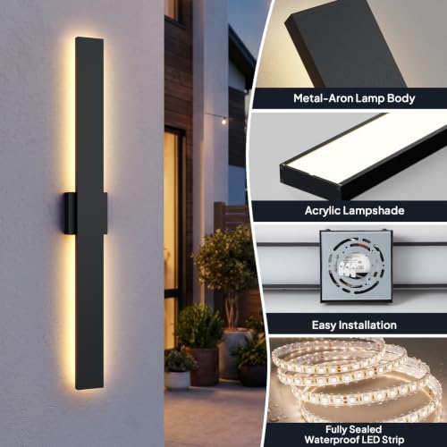 2 Pack LED Outdoor Wall Lights Dimmable (39.3in)