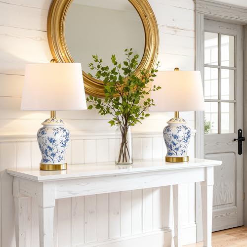 Chinoiserie Ceramic Table Lamps Set of 2 for Living Room (2 Count)