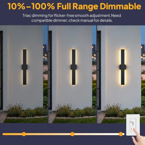 2 Pack 31.5in LED Outdoor Wall Lights (31.5in)