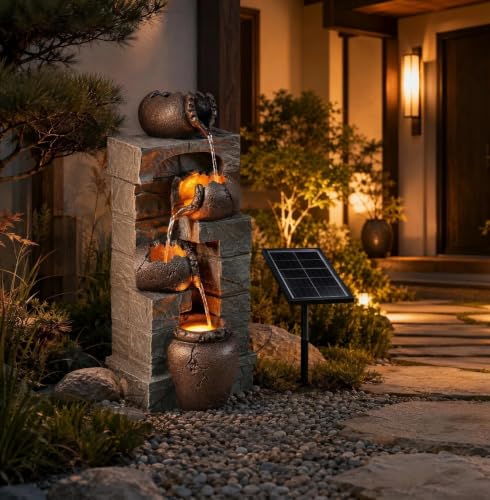 Solar Powered Water Fountain Outdoor