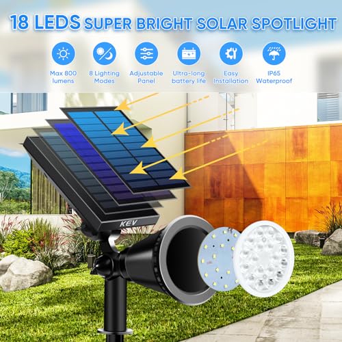 800 Lumens Solar Spot Lights Outdoor (4 Count)
