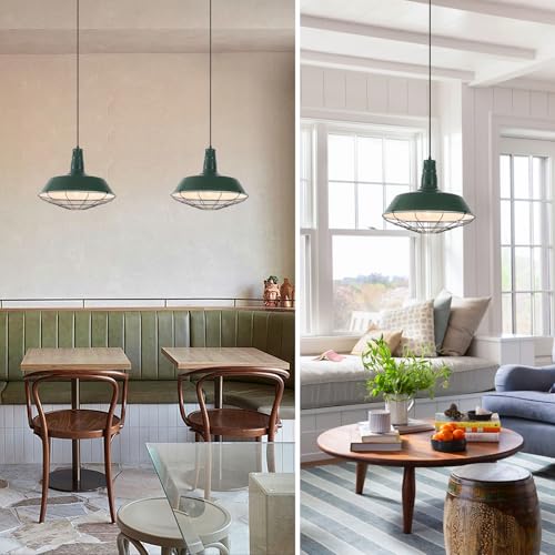 Green Industrial Pendant Lights Kitchen Island (2 Count)