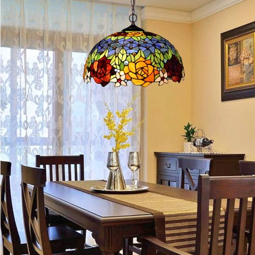 Tiffany Style 16 Inch Stained Glass Lamp Shade Replacement