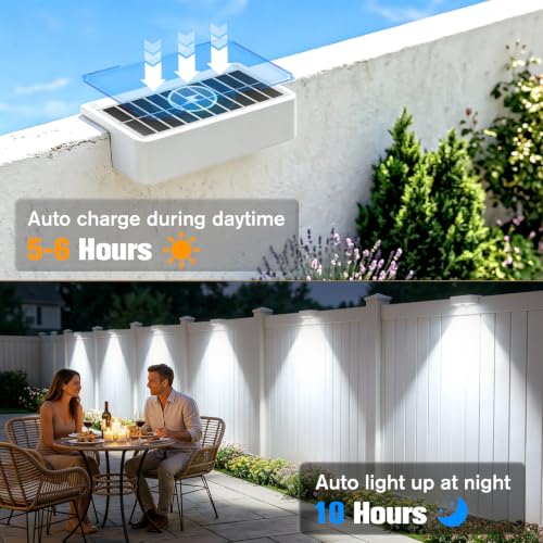 Solar Fence Lights Outdoor (12 Count)