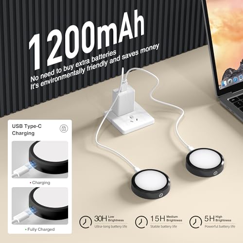 Puck Lights with Remote Control Rechargeable