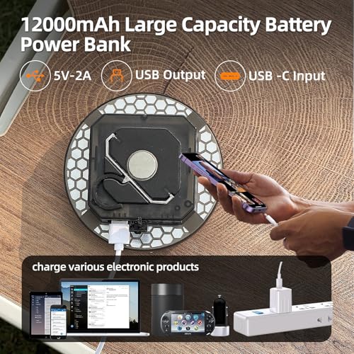 Transparent 5000LM 3 Color Light & Stepless Dimming 40W Camping Tent Light