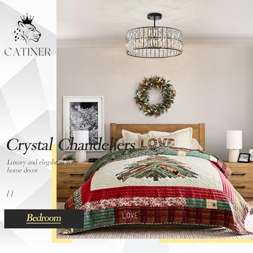 Black Crystal Chandelier 18" 6