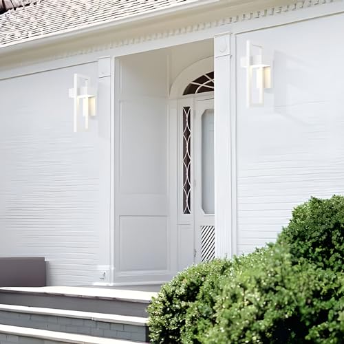 2 Packs Modern Outdoor Wall Lights 3000K Integrated LED Outdoor Wall Sconces Lighting (2 Count)