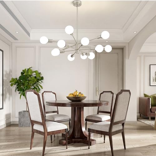 Chandeliers for Dining Room Brushed Nickel 12