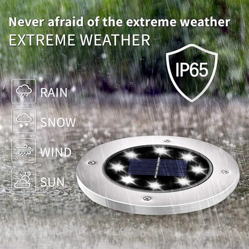 24 Pack 4.6 Inch Solar Ground Lights Outdoor (24 Count)