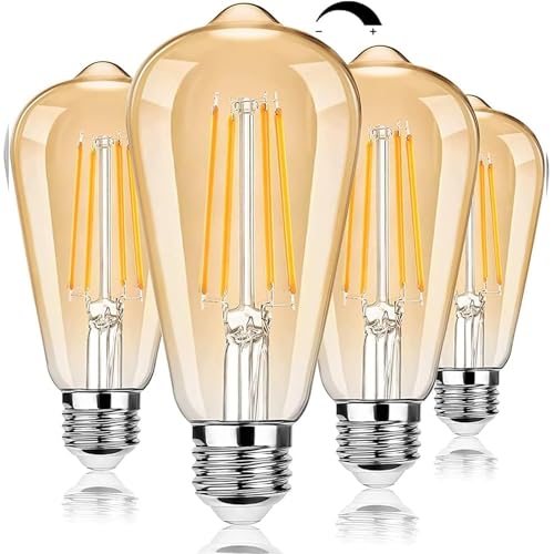 Dimmable LED Edison Light Bulbs 100W Incandescent Equivalent (4 Count)