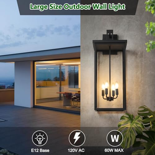 Large Exterior Wall Sconce Modern Outdoor Lights for House 26'' Waterproof