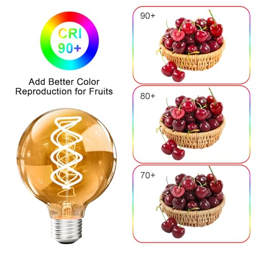 2PCS G80 Vintage Edison Light Bulbs Dimmable for Home (2 Count)