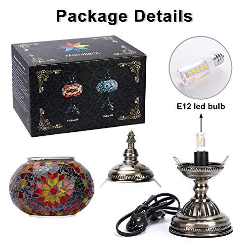 Turkish Mosaic Lamp Stained Glass Table Lamp with Tiffany Style