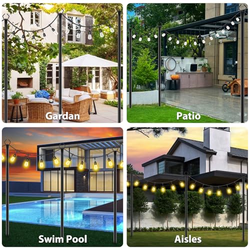 zoegi 4 Pack 10Ft String Light Poles