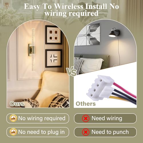 Battery Operated Wall Sconces Set of 2