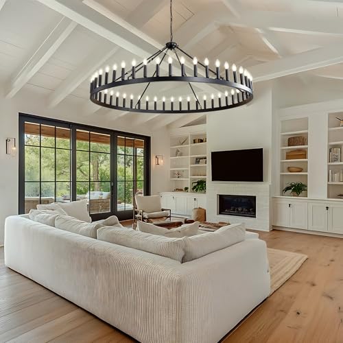 Black Wagon Wheel Chandelier