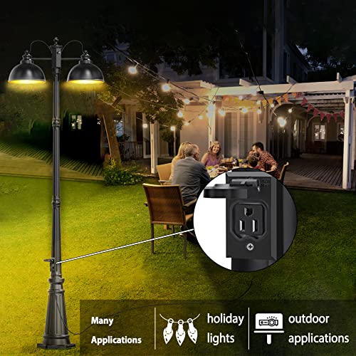 Dusk to Dawn Outdoor Lamp Post Lights with Outlet