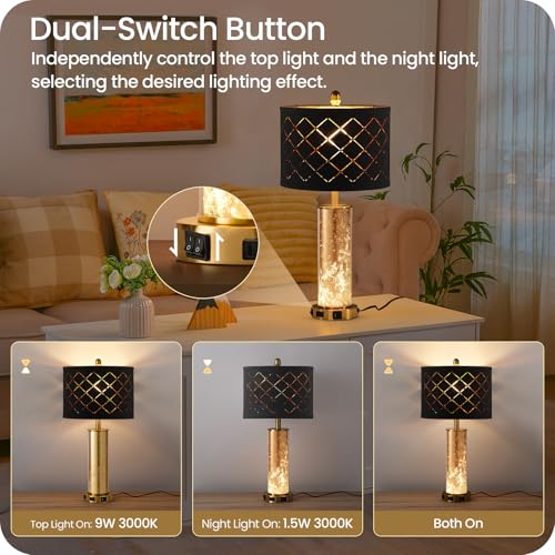 25.6" Black Table Lamps Set of 2 (2 Count)