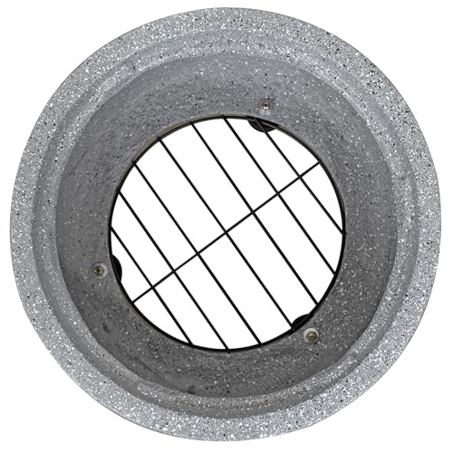 QFC334 Contemporary Gray Woodburning Firepit with Lid & Wood Poker