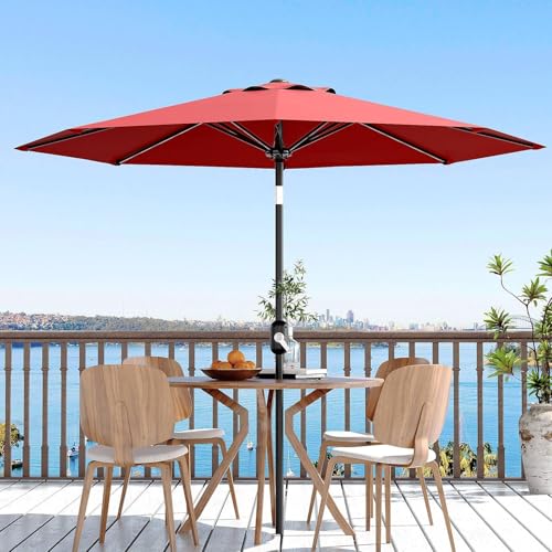 9FT Patio Umbrella 8 Sturdy Ribs Outdoor Table Umbrella