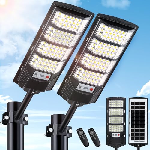 2 Pack Solar Street Lights Outdoor Waterproof (2 Count)