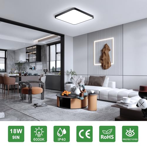 9Inch 18W Square LED Ceiling Light Fixtures Flush Mount