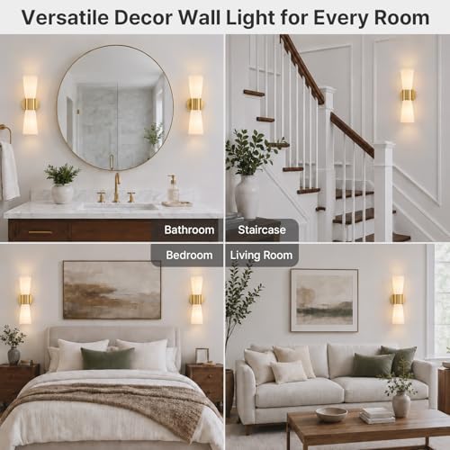 Gold Glass Wall Sconce Light