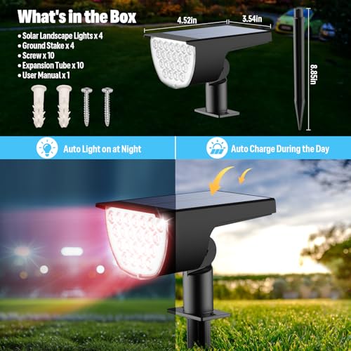 Solar Spot Lights Outdoor (4 Count)