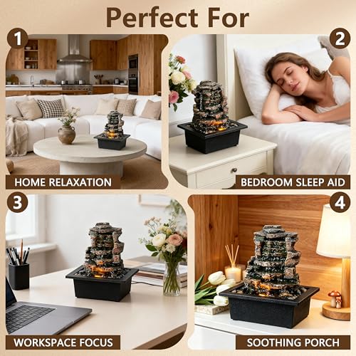 Meditation Waterfall Fountain with LED Lights