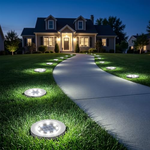 12 Pack 4.6 Inch Solar Ground Lights Outdoor (12 Count)