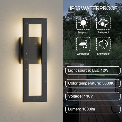 14" Modern Outdoor Wall Lights 2 Packs (2 Count)