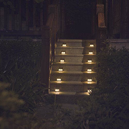 Warm White Solar Lights for Deck Step Fence Post (12 Count)