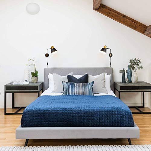 Modern Black Plug in Swing Arm Wall Sconces with Switch