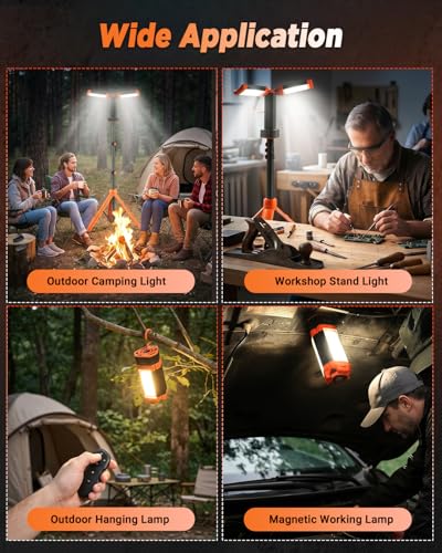 Portable Camping Light with Stand Work Light 12000mAh with Remote