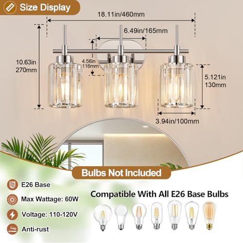 Modern Crystal Bathroom Vanity Light