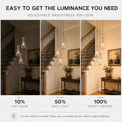 Modern Gold Teardrop Pendant Light (Gold / 3-Light)