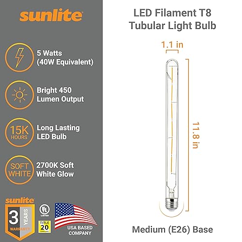 41402 LED Filament T8 Tubular Light Bulb (10 Count)