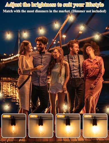 100FT LED Outdoor String Lights for Patio Decor