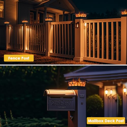 4 Pack Solar Post Cap Lights Outdoor