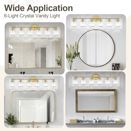 Modern Gold Crystal Bathroom Light Fixtures