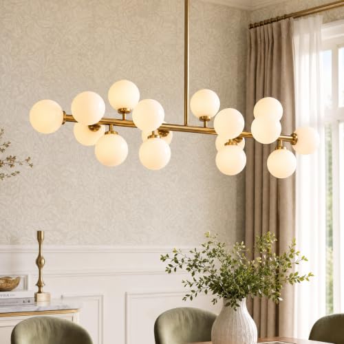 Gold Mid Century Modern Sputnik Chandeliers for Dining Room Light Fixture