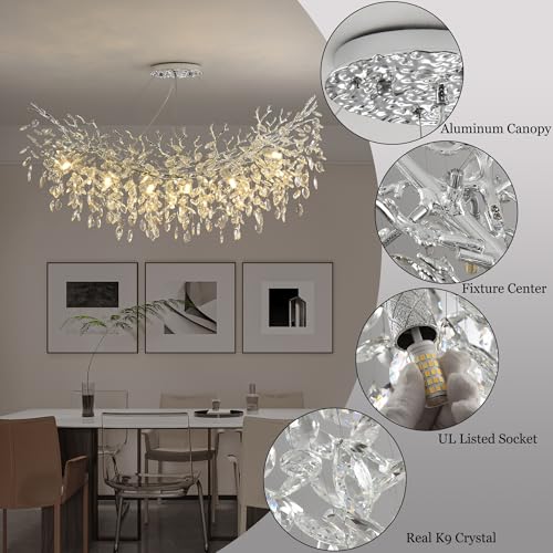 Rectangle Crystal Tree Branch Chandelier