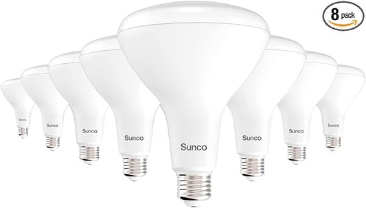 Sunco 8 Pack BR40 LED Light Bulbs, Indoor Flood Lights, Recessed Can Light Bulb, 1400 LM, 17W (100W Equivalent), 4000K Cool White, Dimmable, E26 Base, for Home, Bedroom, Kitchen UL