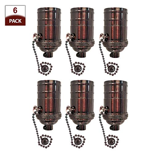 Vintage On Off Pull Chain Lamp Socket (6 Count)